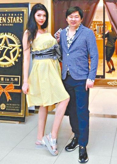 ■殷琦早前於九州七星號上接受張仕育求婚。台灣《蘋果日報》 ■殷琦早前於九州七星號上接受張仕育求婚。台灣《蘋果日報》