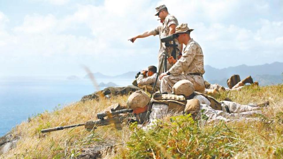 ■太平洋司令部旗下的海軍陸戰隊在夏威夷演習。 ■太平洋司令部旗下的海軍陸戰隊在夏威夷演習。