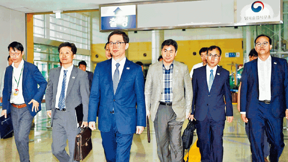 ■南韓考察團昨天到訪開城工業區。 ■南韓考察團昨天到訪開城工業區。
