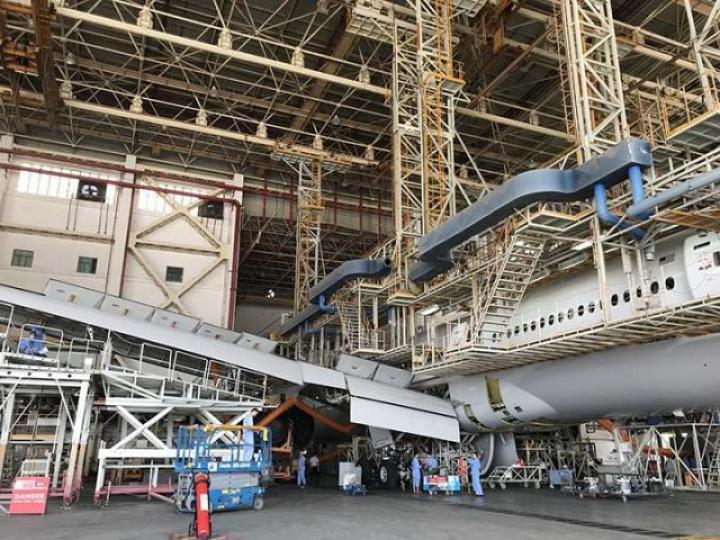 ■廈門太古目前有6個機庫,高峯期可容納近30架飛機。 ■廈門太古目前有6個機庫,高峯期可容納近30架飛機。