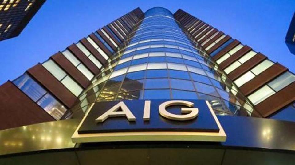 ■美國保險公司AIG,2008年金融海嘯期間股價蒸發99%。 互聯網圖片 ■美國保險公司AIG,2008年金融海嘯期間股價蒸發99%。 互聯網圖片