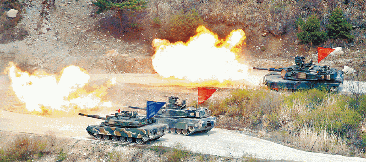 ■南韓不少人視美韓軍演為國防基石,取消軍演引起震盪。資料圖片 ■南韓不少人視美韓軍演為國防基石,取消軍演引起震盪。資料圖片