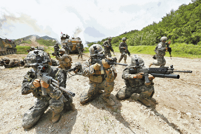 ■文在寅表示有條件下考慮停止美韓聯合軍演。美聯社 ■文在寅表示有條件下考慮停止美韓聯合軍演。美聯社