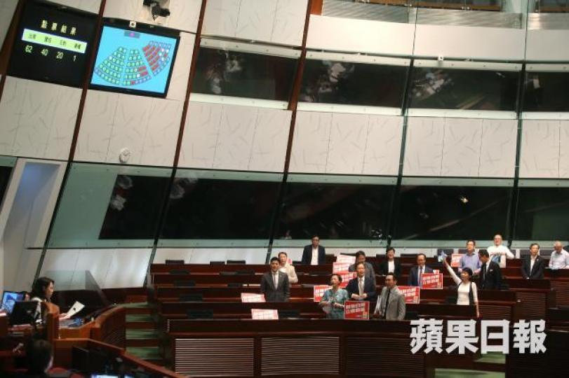 ■立法會日前的一地兩檢之戰,賽果不難預測,最後建制大炒40比20。資料圖片 ■立法會日前的一地兩檢之戰,賽果不難預測,最後建制大炒40比20。資料圖片