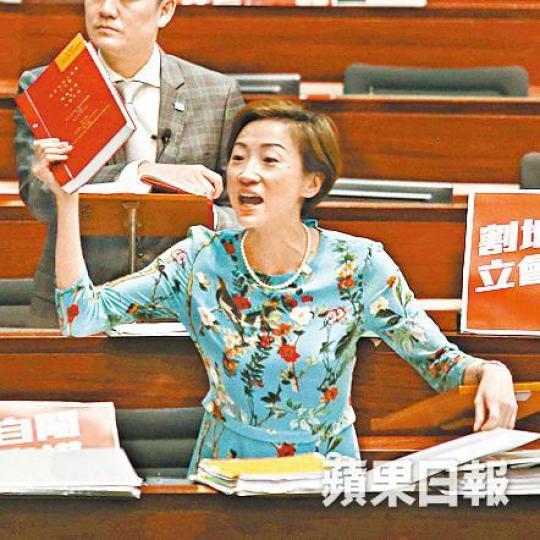 ■陳淑莊與民主派早前力阻一地兩檢草案通過無果。