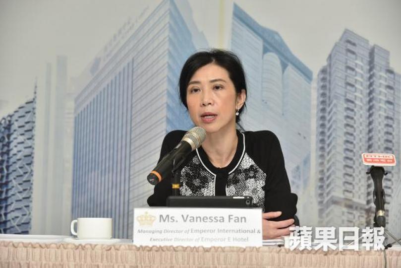 ■英皇國際董事總經理范敏嫦。黃偉傑攝 ■英皇國際董事總經理范敏嫦。黃偉傑攝