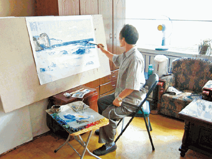 ■北韓所有畫家都隸屬國家,為官方意識形態「創作」。受訪者提供圖片■「更多人民消費品」。■「海產資源要珍惜保護」。 ■北韓所有畫家都隸屬國家,為官方意識形態「創作」。受訪者提供圖片■「更多人民消費品」。■「海產資源要珍惜保護」。