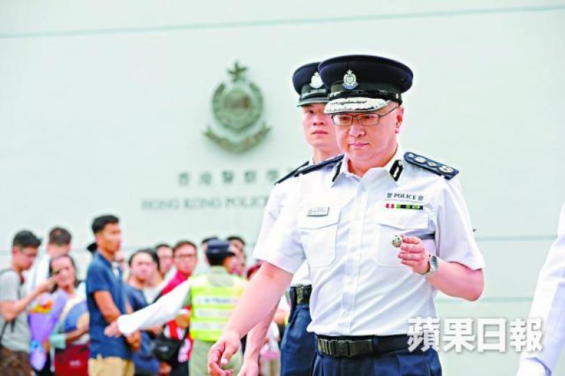 ■警務處處長盧偉聰昨出席活動時指維園草坪是合適遊行起點。李家皓攝 ■警務處處長盧偉聰昨出席活動時指維園草坪是合適遊行起點。李家皓攝