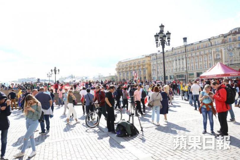 ■世界盃為俄羅斯帶來一片繁華,但有俄人擔心只是「世盃泡沫」。禤家民攝 ■世界盃為俄羅斯帶來一片繁華,但有俄人擔心只是「世盃泡沫」。禤家民攝