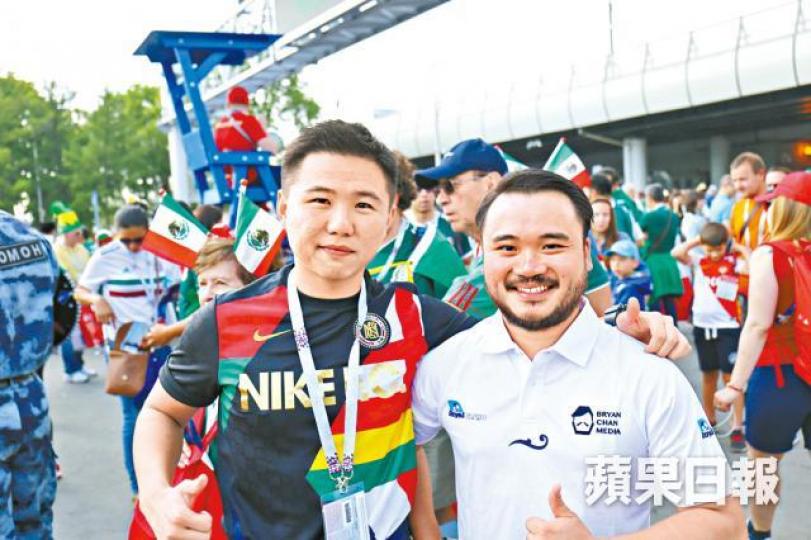 ■Michael(左)及Bryan(右)赴俄羅斯學辦大型體育賽事。禤家民攝 ■Michael(左)及Bryan(右)赴俄羅斯學辦大型體育賽事。禤家民攝
