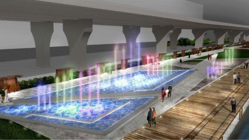 ■觀塘音樂噴泉模擬圖 ■觀塘音樂噴泉模擬圖