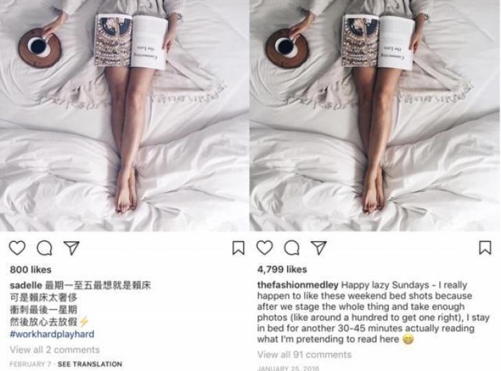 ■KOL把人家的創作「借」來放在自己的專頁上面,引來網上留言質問。互聯網圖片 ■KOL把人家的創作「借」來放在自己的專頁上面,引來網上留言質問。互聯網圖片