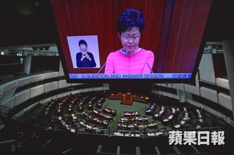 ■林鄭昨接受立法會質詢。 ■林鄭昨接受立法會質詢。
