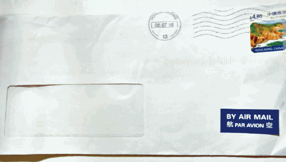 ■滋擾信由香港寄出。 ■滋擾信由香港寄出。