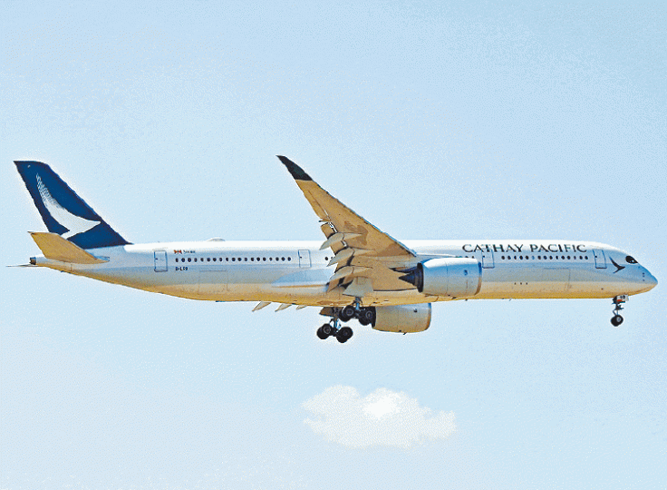 ■國泰CX216為A350-900空中巴士。 ■國泰CX216為A350-900空中巴士。