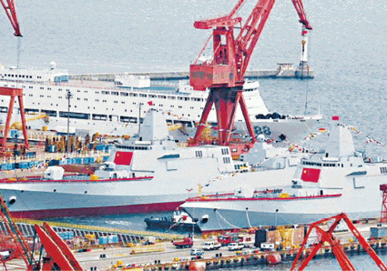 ■中國首艘萬噸級驅逐艦,將命名為「拉薩號」。 ■中國首艘萬噸級驅逐艦,將命名為「拉薩號」。