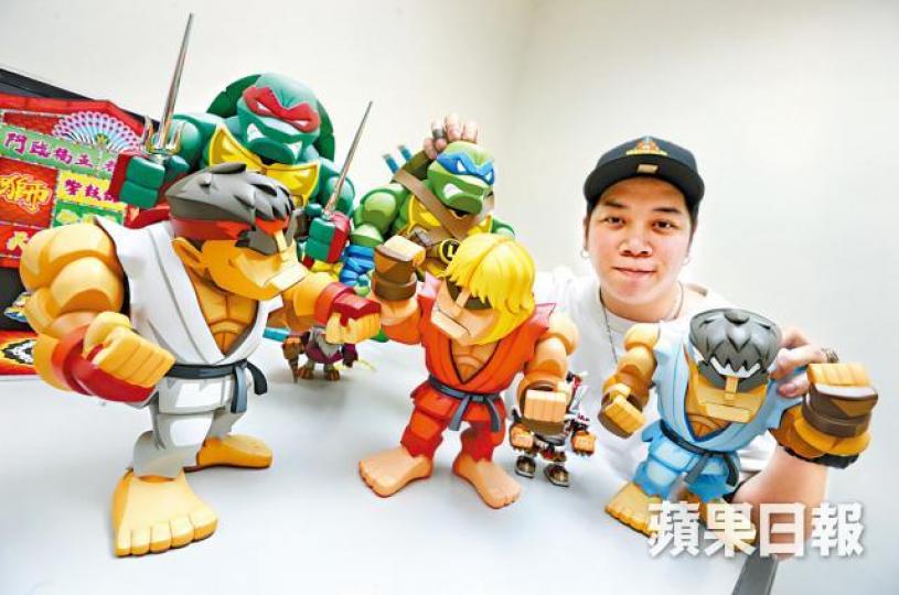 ■走出安全區造figure,阿寬謂只為實現童年心願。王子俊攝■瑞獸勇者是公司原創設計。 ■走出安全區造figure,阿寬謂只為實現童年心願。王子俊攝■瑞獸勇者是公司原創設計。