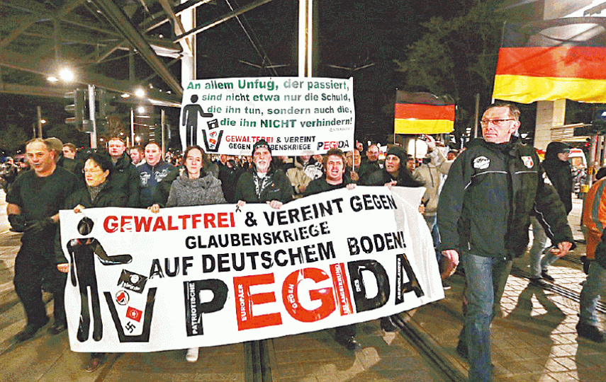 ■德國極右運動「愛國歐洲人反對西方伊斯蘭化」（PEGIDA）乘難民潮之勢興起。