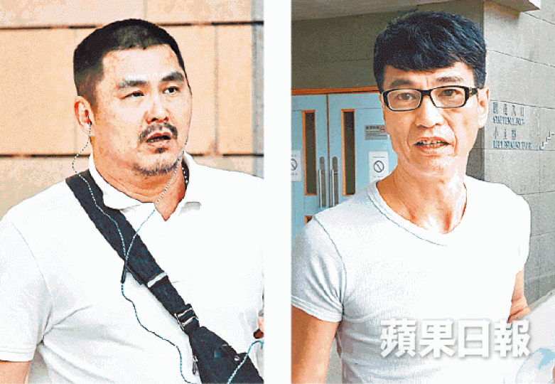 ■被告高傑飛（左圖）及奧朗臣（右圖）離開法院時，不准記者離開並報警。