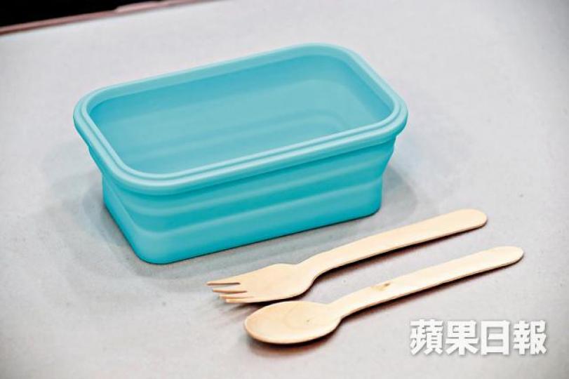 ■環保餐盒連餐具由社企BottleLess提供。何柏佳攝