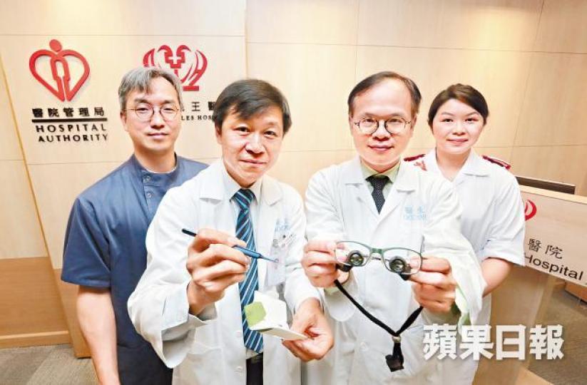 ■團隊將病人的第二隻腳趾移植成中指。威院提供圖片

