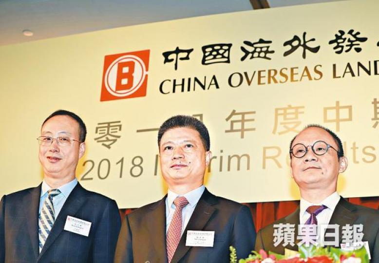 中海外主席兼行政總裁顏建國(中)。譚德潤攝 中海外主席兼行政總裁顏建國(中)。譚德潤攝