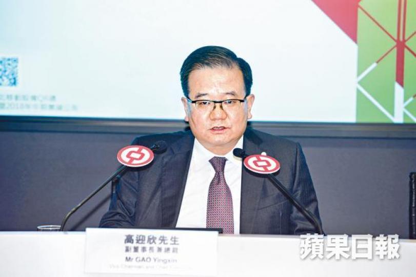 中銀總裁高迎欣指集團已有明確發展戰略,會以企業銀行業務為主軸。何耀勤攝 中銀總裁高迎欣指集團已有明確發展戰略,會以企業銀行業務為主軸。何耀勤攝