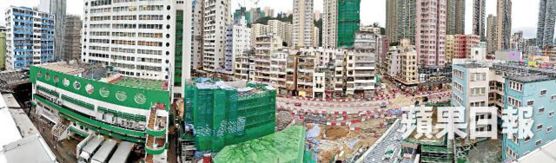 馬頭圍道一帶沉降或與土瓜灣站少裝工字鐵有關。王子俊攝 馬頭圍道一帶沉降或與土瓜灣站少裝工字鐵有關。王子俊攝