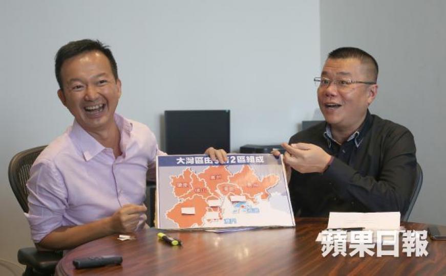 陳志全(左)與洪為民(右)對大灣區發展會否矮化香港的意見有分歧。黎樹雄攝 陳志全(左)與洪為民(右)對大灣區發展會否矮化香港的意見有分歧。黎樹雄攝