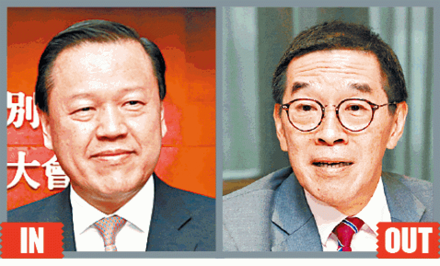 雷添良（左圖）獲委任為證監會新主席，接替任期屆滿的唐家成（右圖）。資料圖片