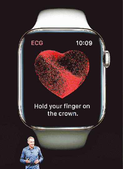 新Apple Watch將支援心電圖功能。美聯社