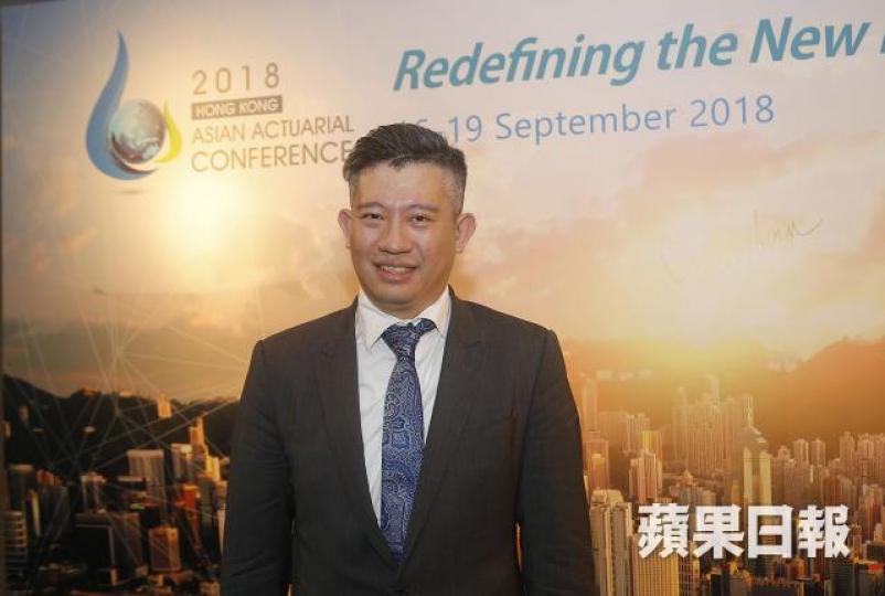 學會理事王玉麟指一直希望推行精算師資格本地化。鄒潔珊攝 學會理事王玉麟指一直希望推行精算師資格本地化。鄒潔珊攝