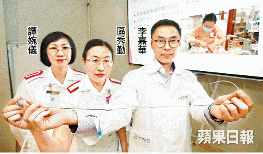 新型呼吸機用導管偵測嬰兒呼吸,使人機同步。黎樹雄攝 新型呼吸機用導管偵測嬰兒呼吸,使人機同步。黎樹雄攝