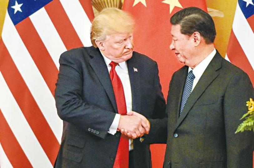 特朗普（左）日前稱和習近平可能不再是朋友。