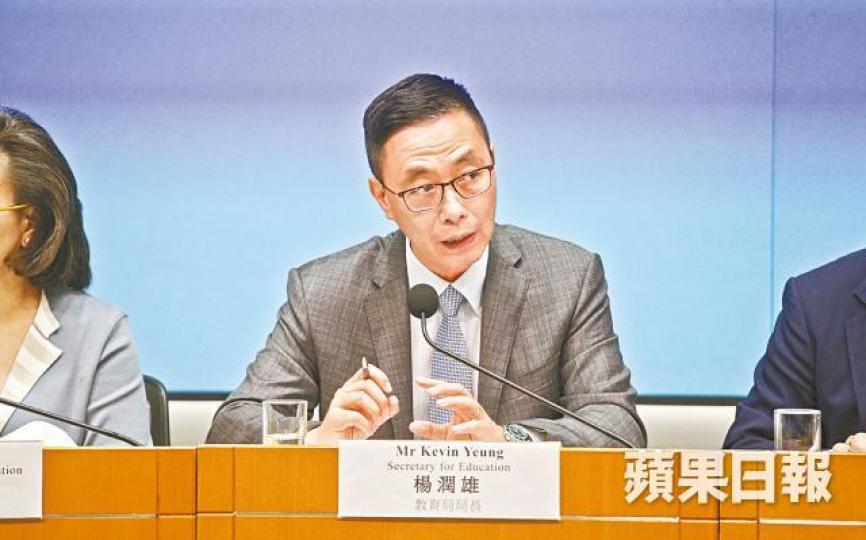 楊潤雄昨拒絕回應會否投放資源推廣廣東話。 楊潤雄昨拒絕回應會否投放資源推廣廣東話。