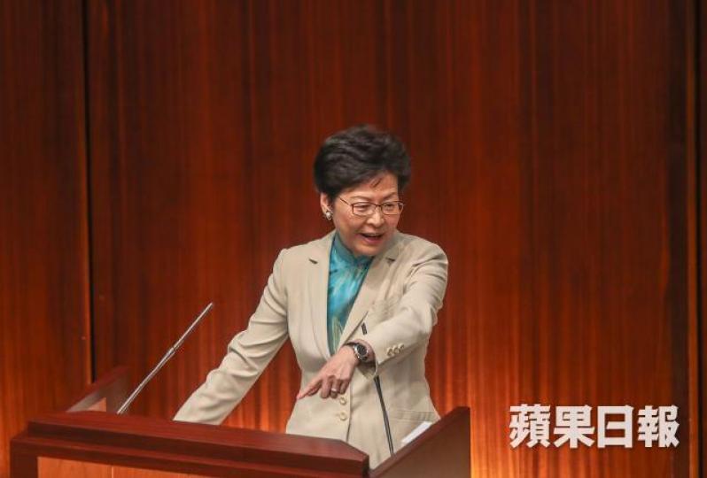 林鄭月娥提出要在東大嶼大規模填海，引起社會廣泛爭議。資料圖片

