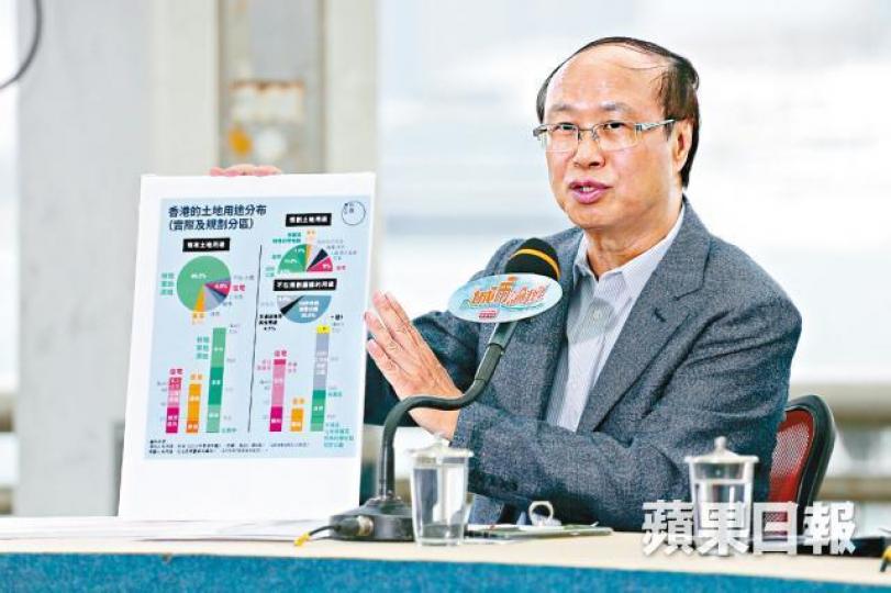 黎廣德指填海將破壞生態,即使填1,000公頃亦不能接受。何頴賢攝 黎廣德指填海將破壞生態,即使填1,000公頃亦不能接受。何頴賢攝