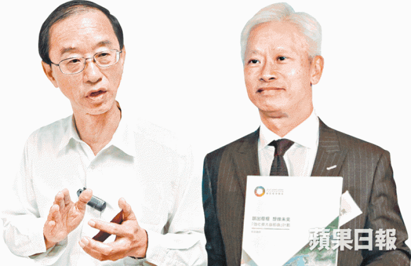 天文台前台長林超英(左圖)質疑團結香港基金顧問劉偉棠(右圖)在東大嶼填海的研究。資料圖片 天文台前台長林超英(左圖)質疑團結香港基金顧問劉偉棠(右圖)在東大嶼填海的研究。資料圖片