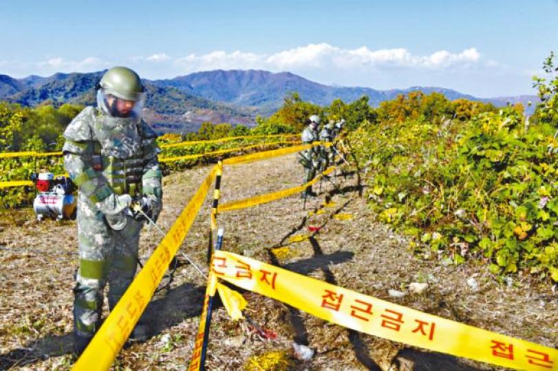 兩韓在休戰村的掃雷工作預計今日結束。 兩韓在休戰村的掃雷工作預計今日結束。