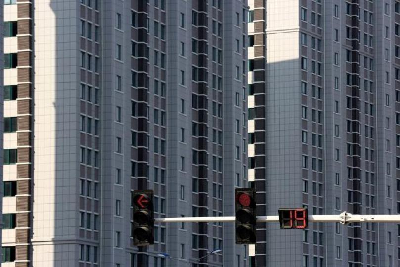 內地一線城市新樓銷售價跌。 內地一線城市新樓銷售價跌。