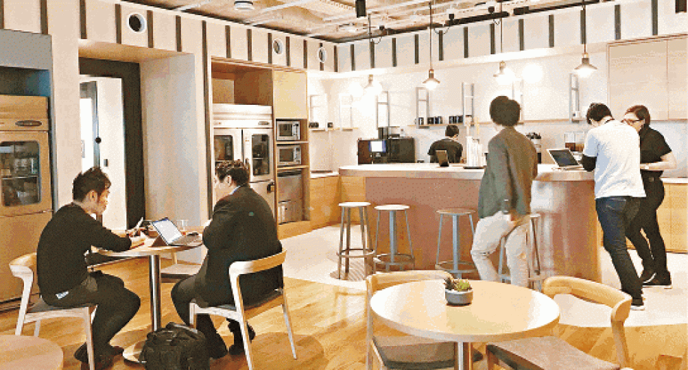 Wework在六本木設共享辦公室。 Wework在六本木設共享辦公室。