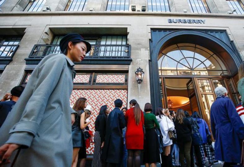 Burberry上半財年收益按年減少2%。資料圖片 Burberry上半財年收益按年減少2%。資料圖片