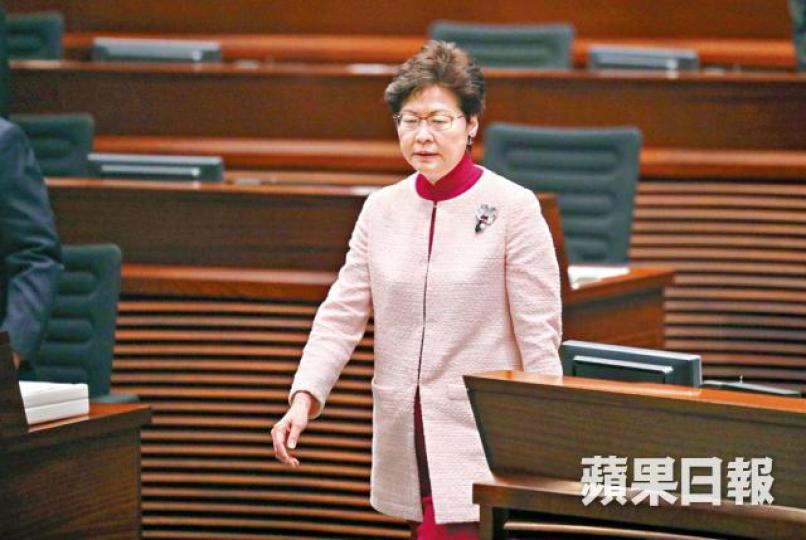 特首林鄭月娥指摘外國政府干預內部事務,認為「非常不可取」。 特首林鄭月娥指摘外國政府干預內部事務,認為「非常不可取」。