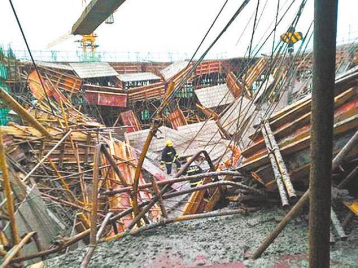上海碧桂園地盤今年6月工業意外造成1死9傷。資料圖片 上海碧桂園地盤今年6月工業意外造成1死9傷。資料圖片