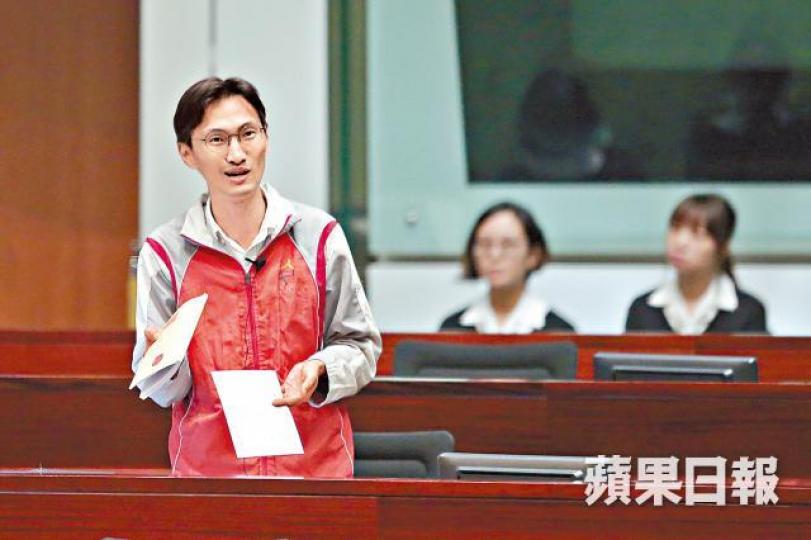 朱凱廸質疑《憲法》第一條與《基本法》相違背。何穎賢攝 朱凱廸質疑《憲法》第一條與《基本法》相違背。何穎賢攝