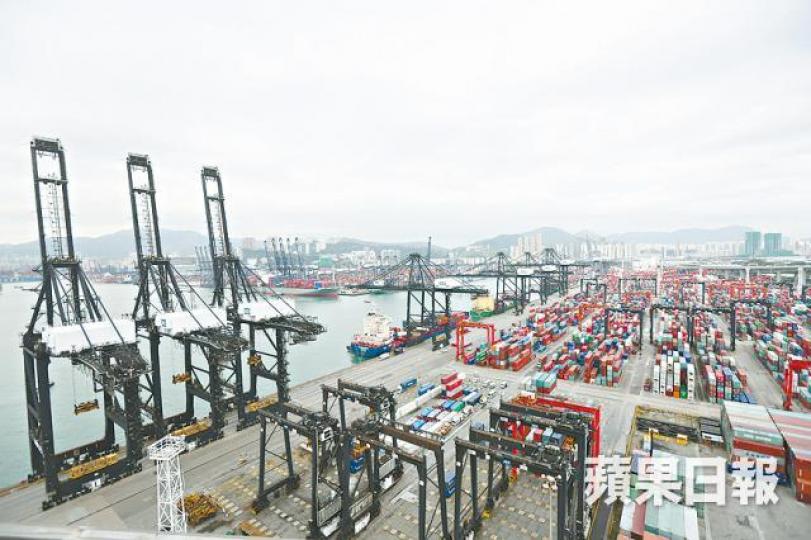 本港10月份出入口貨值按年分別升14.6%及13.1%。資料圖片 本港10月份出入口貨值按年分別升14.6%及13.1%。資料圖片