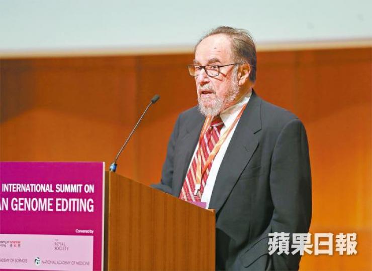 David Baltimore指對賀建奎的實驗一無所知。 David Baltimore指對賀建奎的實驗一無所知。