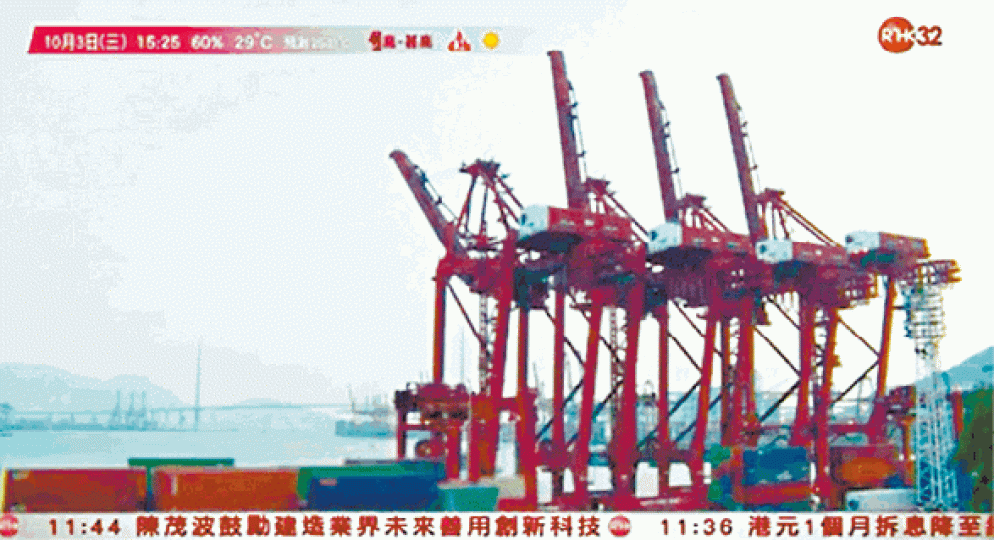 審計報告批評港台電視大量播放無旁白貨櫃碼頭監控畫面。