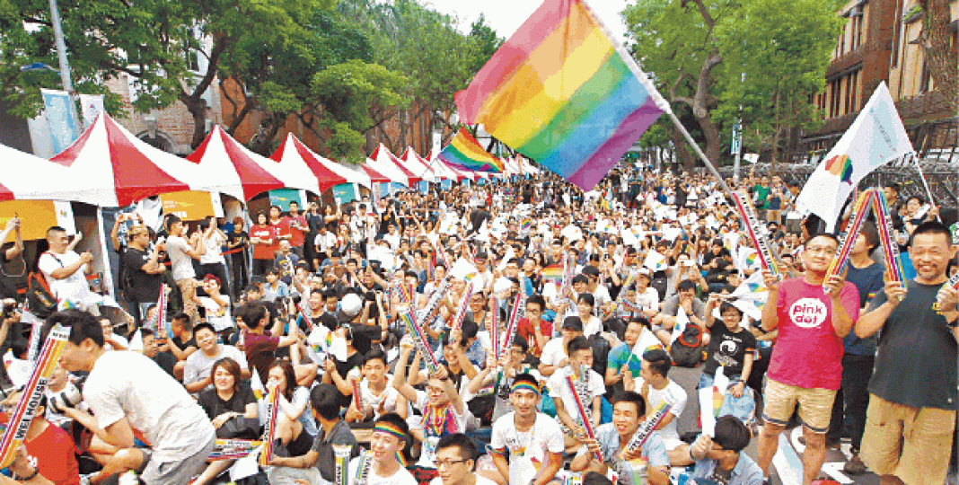 台灣不少市民支持同性婚姻。資料圖片 台灣不少市民支持同性婚姻。資料圖片