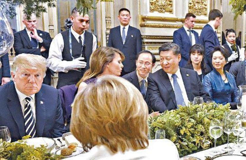 特朗普夫婦和習近平夫婦出席G20峯會宴會。 特朗普夫婦和習近平夫婦出席G20峯會宴會。